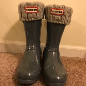 Short grey hunter boots